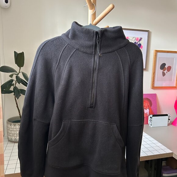 Lululemon Scuba Tumbled Fleece Funnel-Neck Half Zip – Black (XS/S) - Picture 6 of 10
